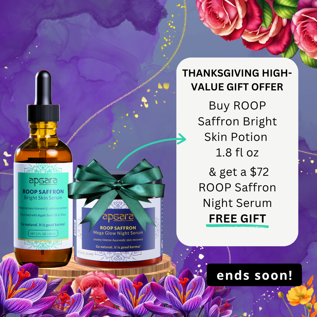 ROOP Saffron Night Serum free gift ($72 value) with ROOP Saffron Bright Skin Potion