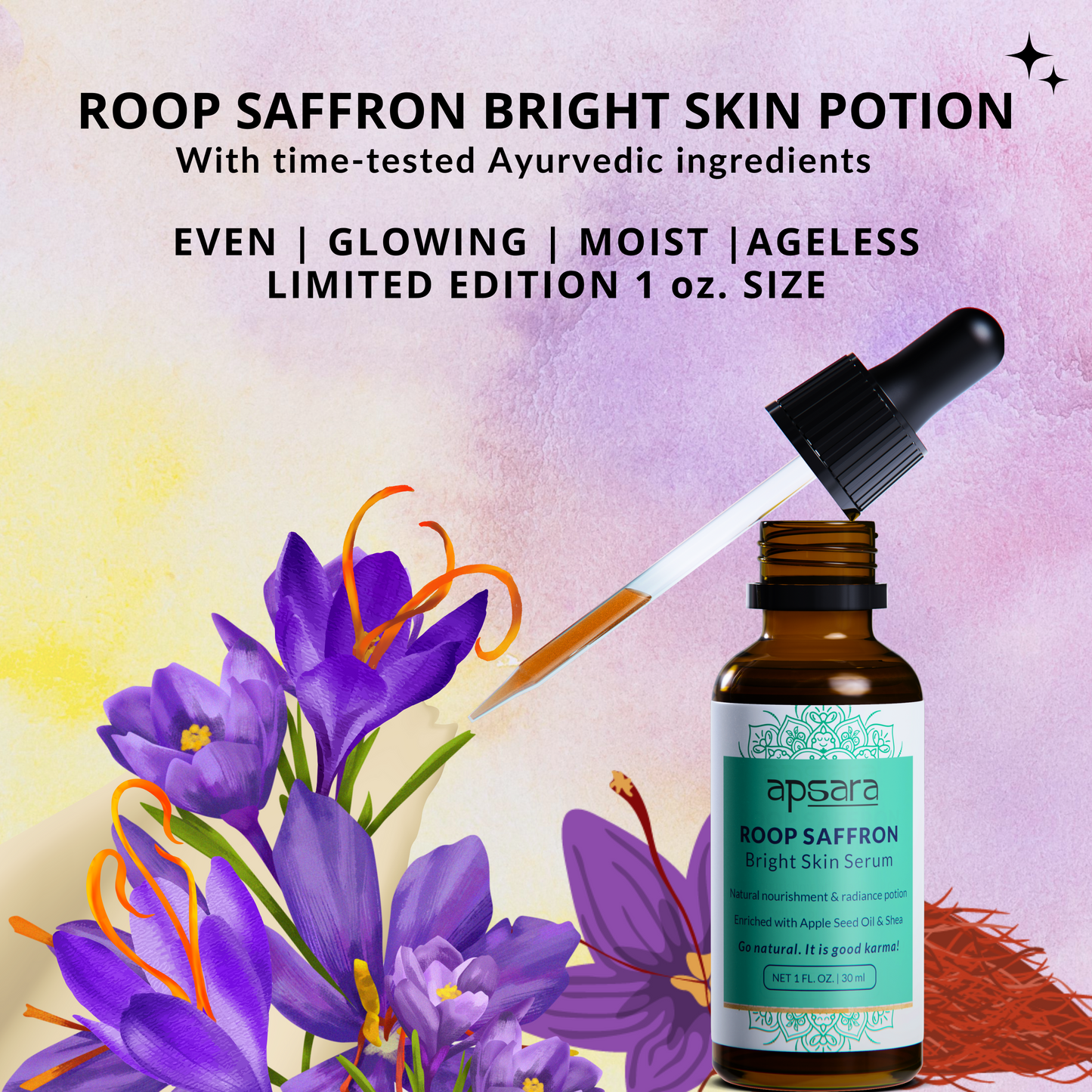 ✔️ ROOP Saffron Bright Skin Potion (smaller 1 FL.OZ.)   ✔️ Ends in a few hours ✔️ Limited release summer offer